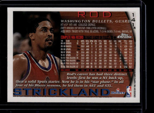 1996-97 Topps Chrome Refractor 141 Rod Strickland