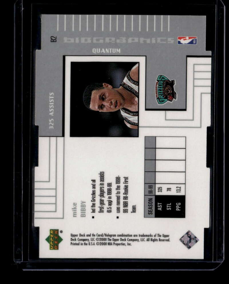 1999-00 Upper Deck BioGraphics Level 1 b2 Mike Bibby 50/100
