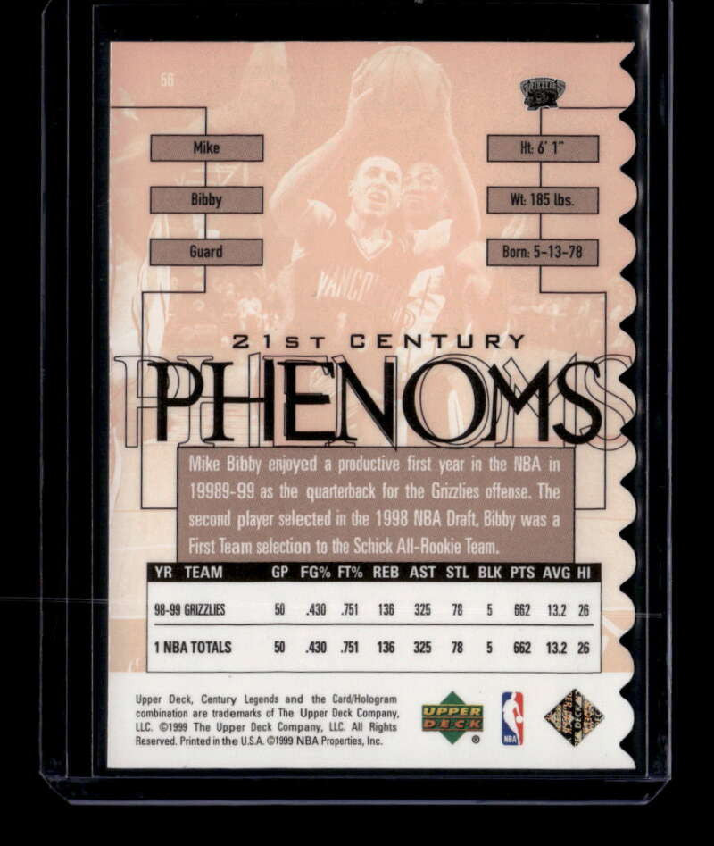 1999 Upper Deck Century Legends Century Collection 56 Mike Bibby 24/100