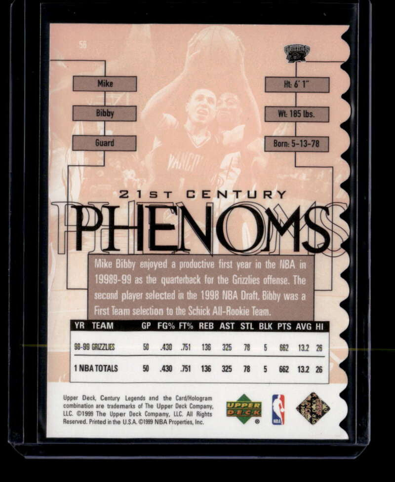 1999 Upper Deck Century Legends Century Collection 56 Mike Bibby 78/100