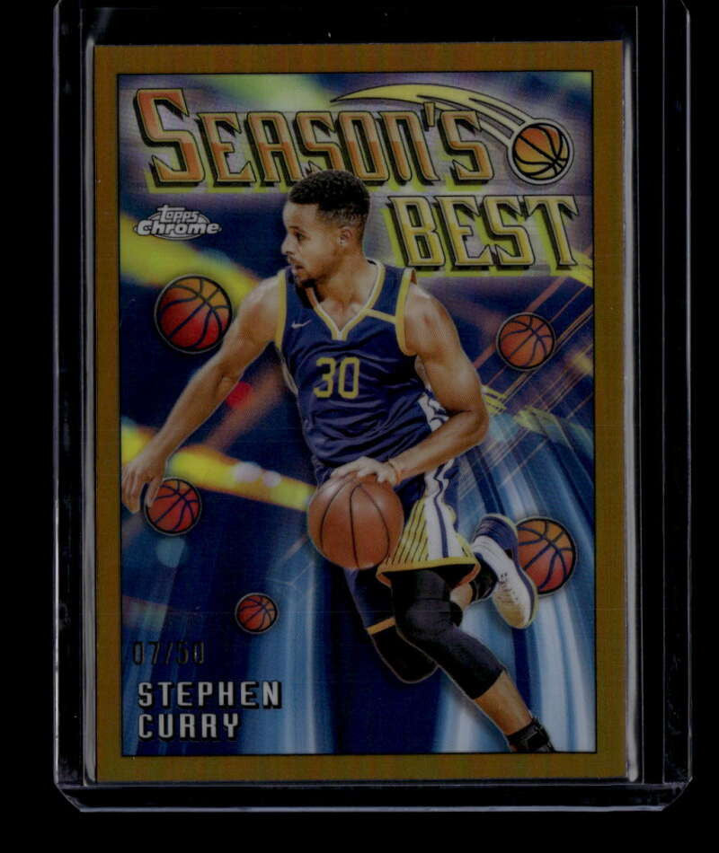 2023-24 Topps Chrome Season's Best Gold Refractor sb5 Stephen Curry 7/50