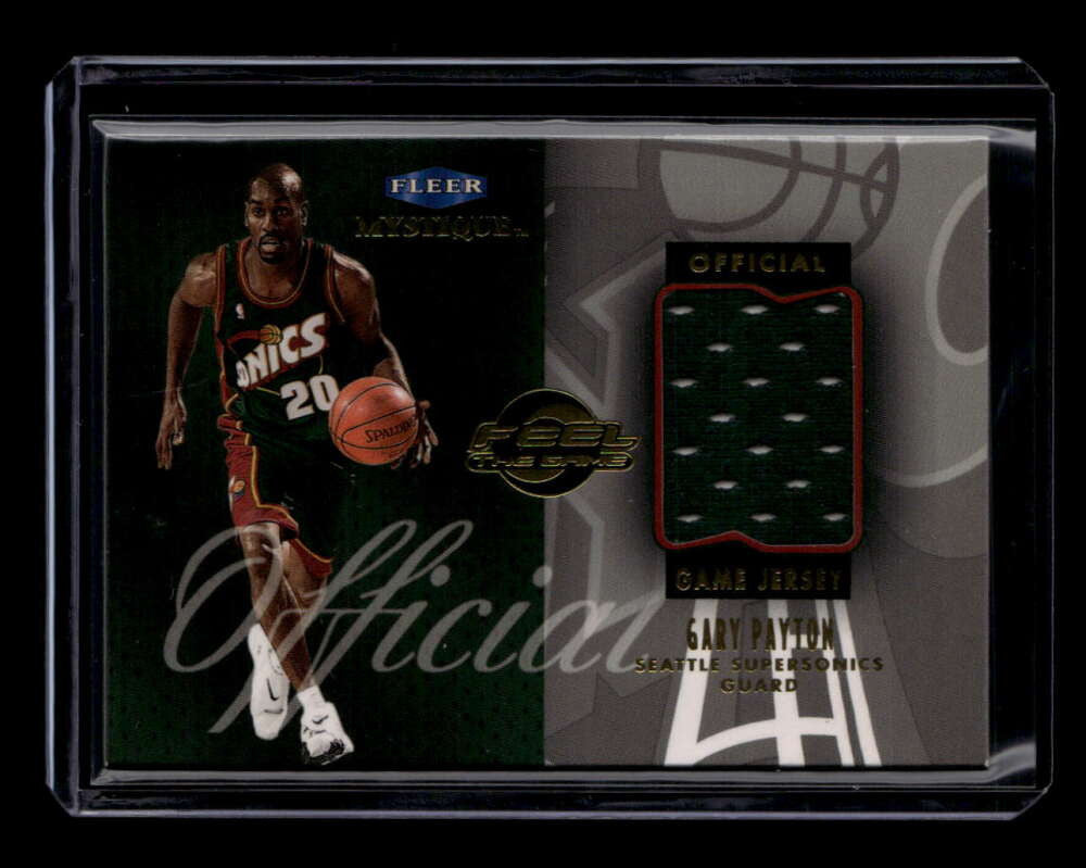 1999-00 Fleer Mystique Feel the Game 7 Gary Payton Jersey
