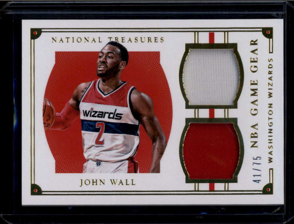 2015-16 Panini National Treasures NBA Game Gear 32 John Wall Dual Jersey 41/75