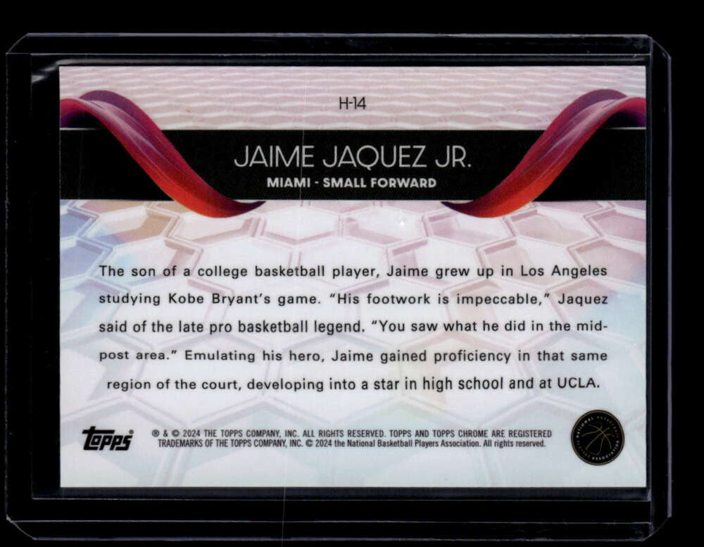 2023-24 Topps Chrome Helix Geometric Green Refractor h14 Jaime Jaquez Jr. Rookie