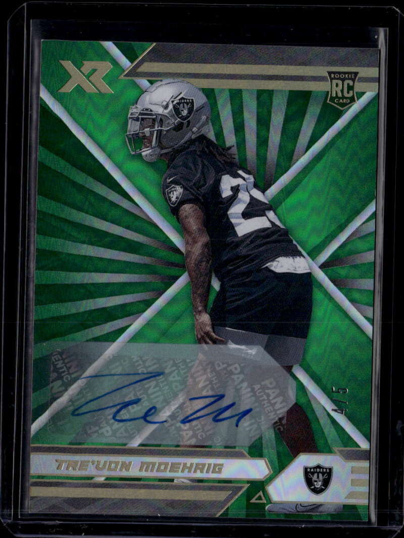2021 Panini XR Autographs Green 135 Tre'von Moehrig Rookie Auto 4/5