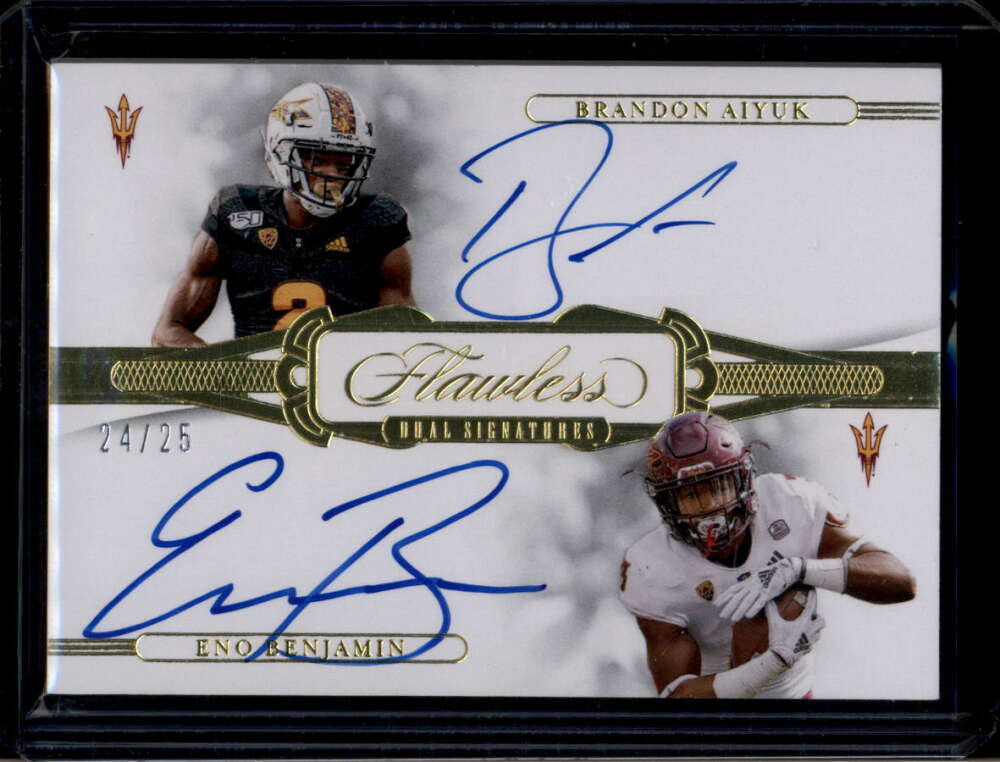 2020 Panini Flawless Collegiate Signatures Eno Benjamin Aiyuk RC Dual Auto 24/25