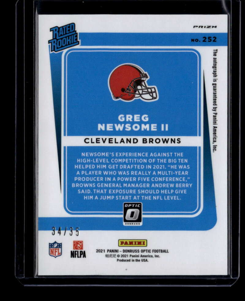2021 Donruss Optic Rated Rookies Autographs Red Greg Newsome II RC Auto 34/35