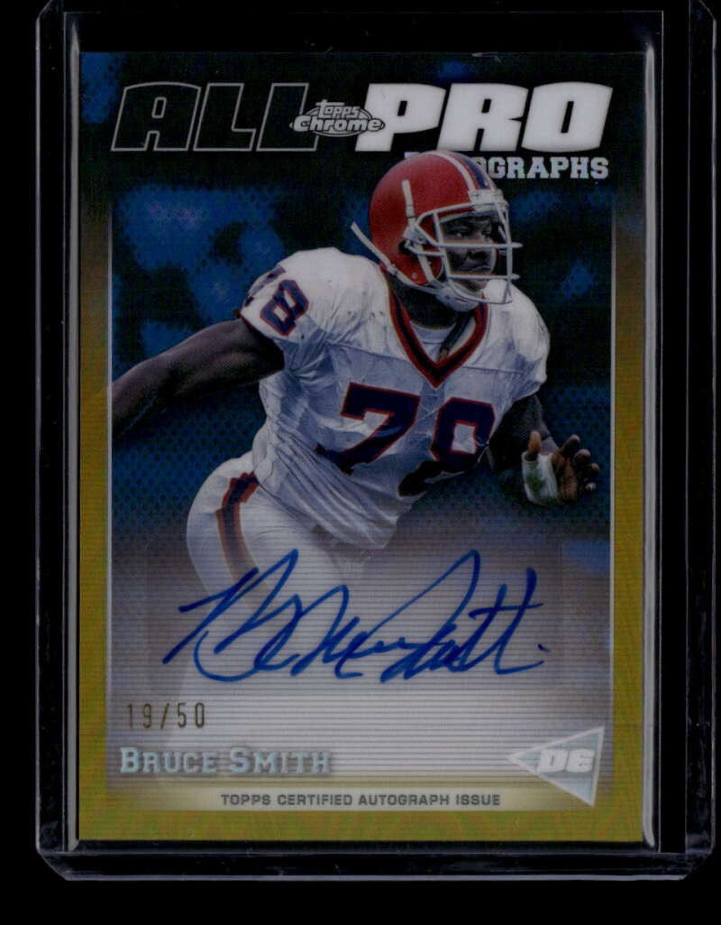 SOLD 175635 2024 Topps Chrome All Pro Autographs Gold Refractor Bruce Smith Auto 19/50