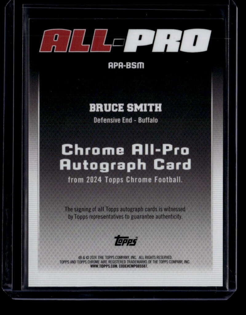 SOLD 175635 2024 Topps Chrome All Pro Autographs Gold Refractor Bruce Smith Auto 19/50