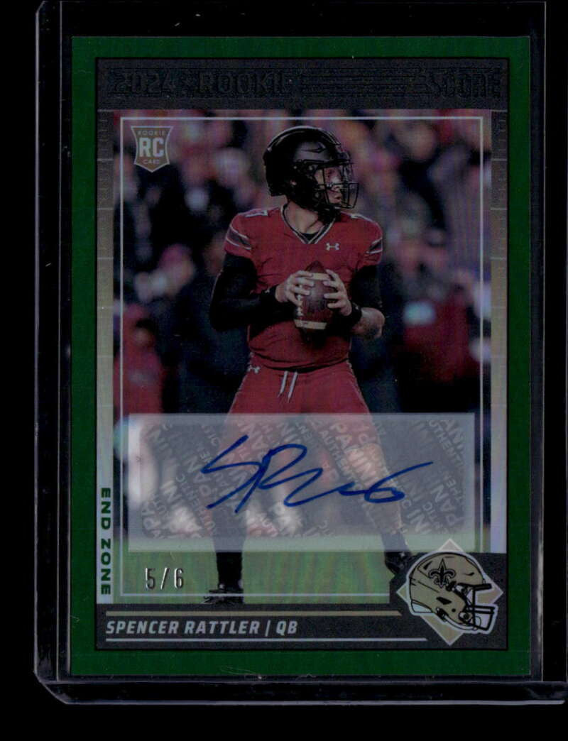 2024 Score Signatures End Zone 345 Spencer Rattler Rookie Auto 5/6