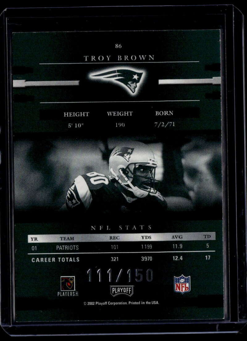 2002 Playoff Prestige Xtra Points Green 86 Troy Brown 111/150