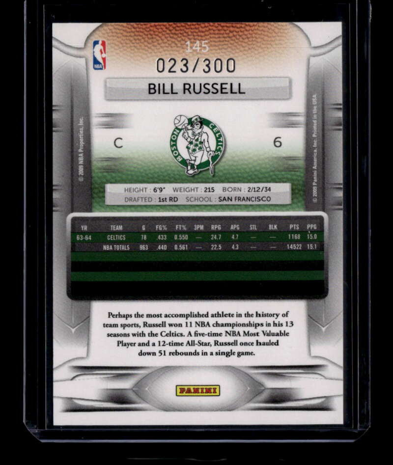2009-10 Prestige Bonus Shots Orange 145 Bill Russell 23/300