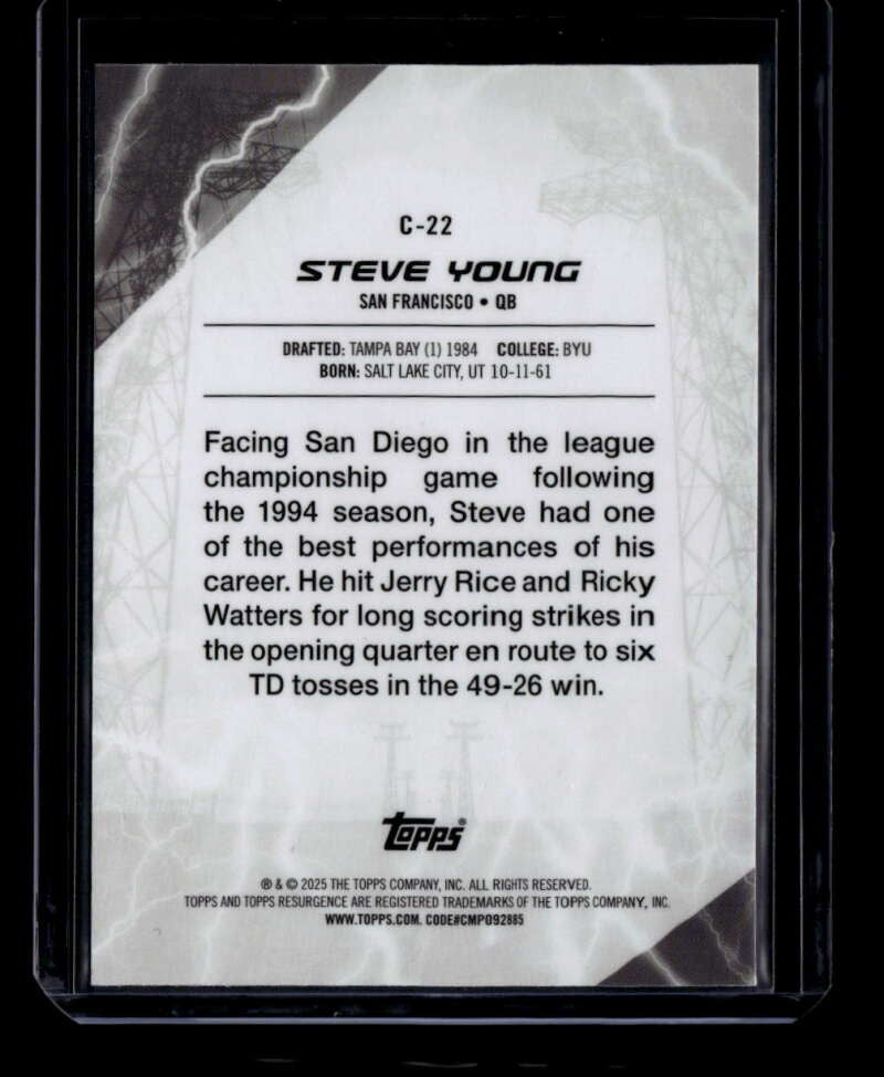 2024 Topps Resurgence Conductors Purple Surge Refractor c22 Steve Young 11/75