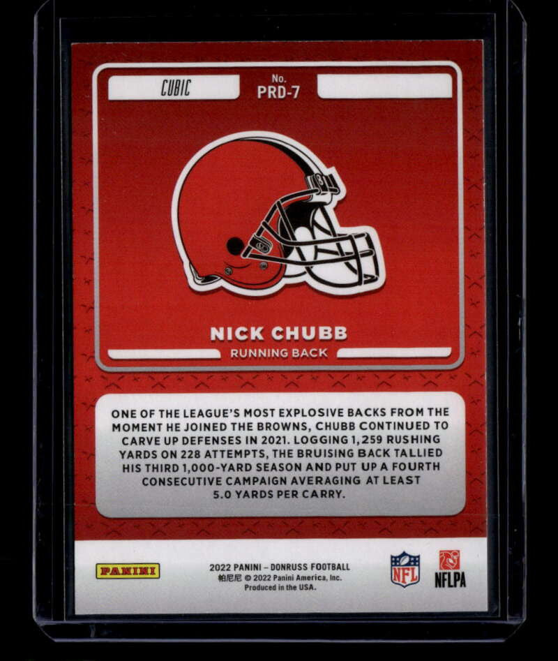 2022 Donruss Production Line Cubic 7 Nick Chubb 13/50