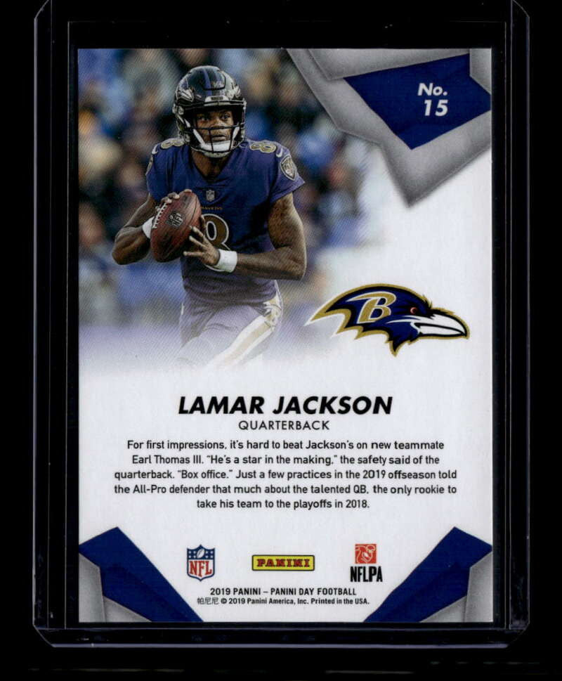 2019 Panini Day Magnetic Fur 15 Lamar Jackson 56/99