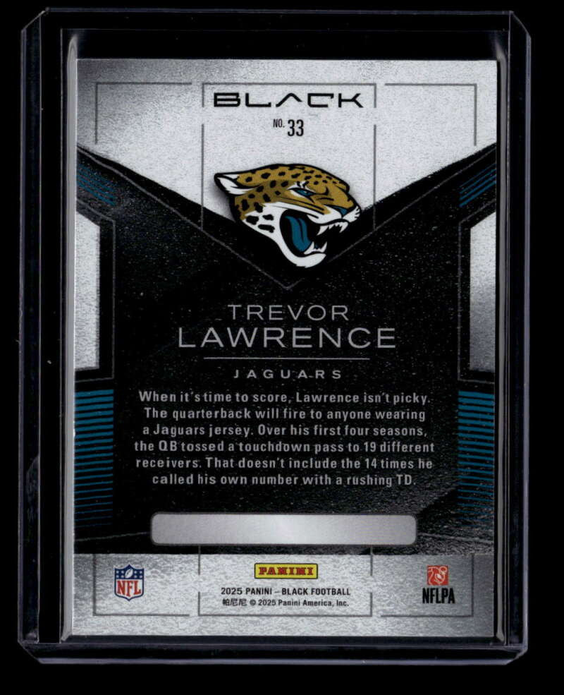 2025 Panini Black Citrine 33 Trevor Lawrence 5/30
