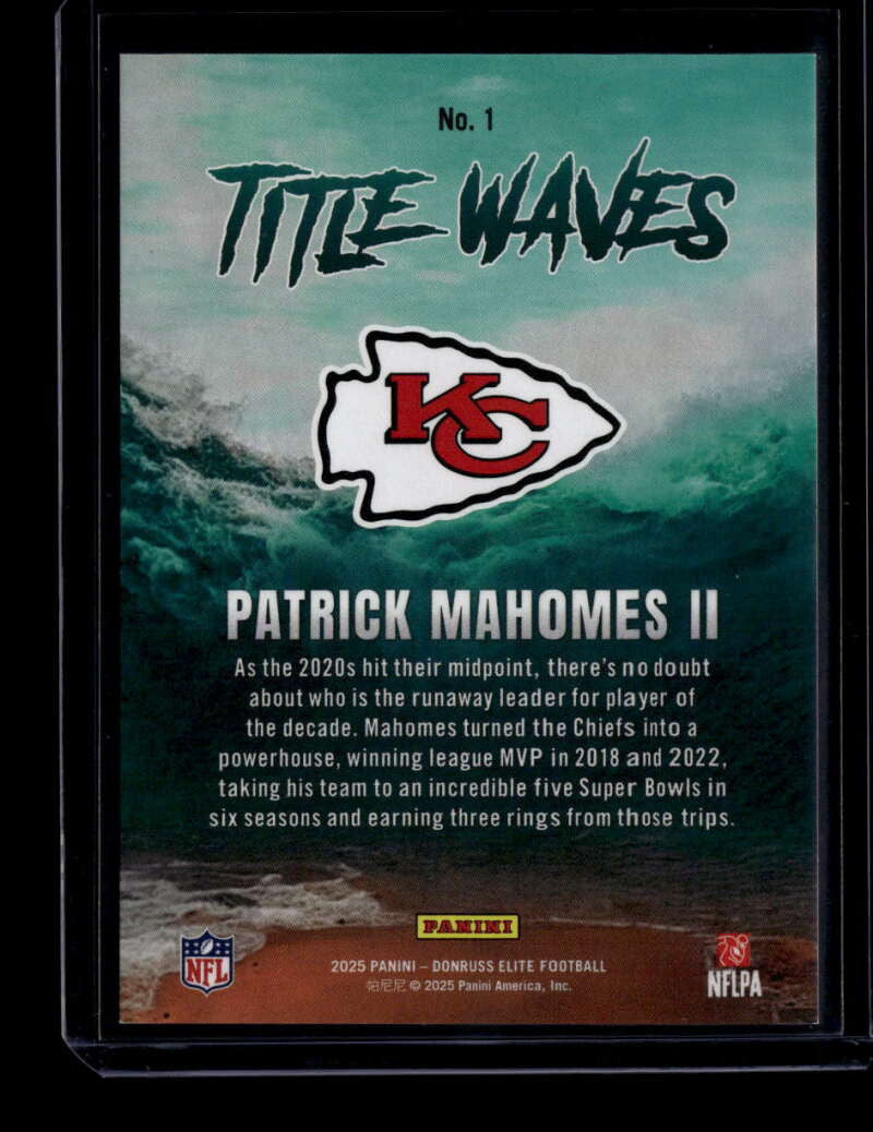 2025 Elite Title Waves Red 1 Patrick Mahomes II 1/99