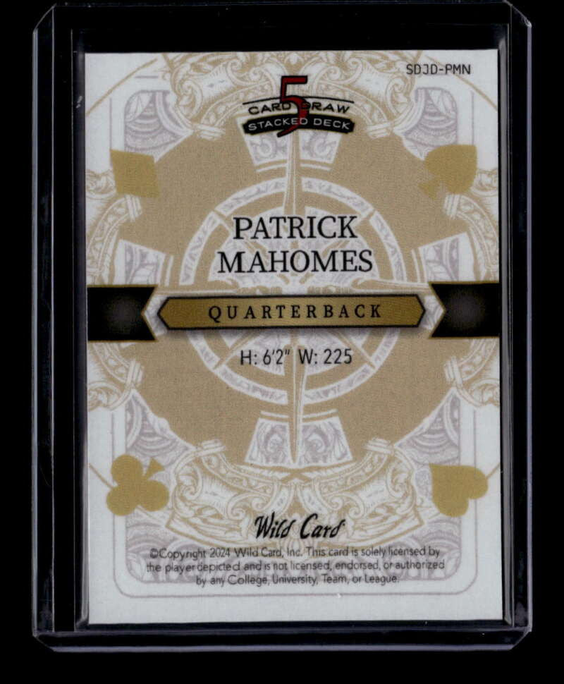 2024 Wild Card 5 Draw Stacked Deck King of Diamonds SDJDPMN Patrick Mahomes 1/1