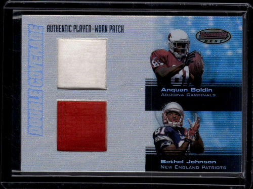 2003 Bowman's Best Double Coverage Jerseys Johnson Boldin RC Dual Jersey 12/50