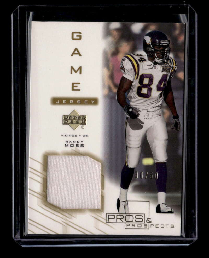 2001 Upper Deck Pros and Prospects Game Jersey Gold RMJ Randy Moss Jersey 30/50