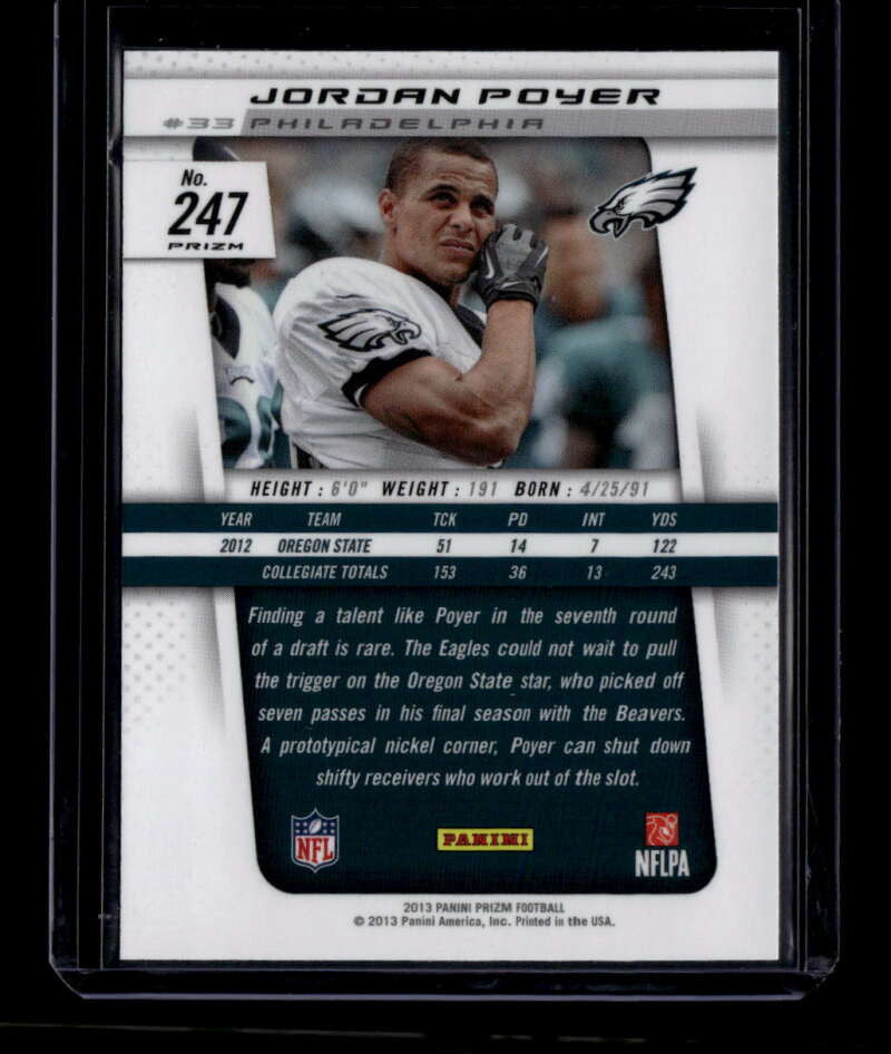 2013 Panini Prizm Prizms Blue Pulsar Refractor 247 Jordan Poyer Rookie