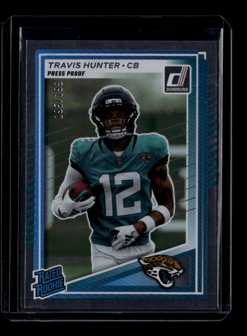 2025 Donruss Press Proof Silver 301 Travis Hunter RR Rated Rookie 95/199
