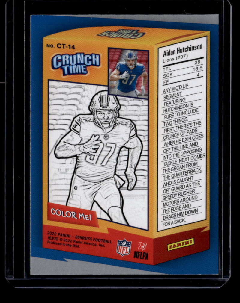 SOLD 175808 2022 Donruss Crunch Time 14 Aidan Hutchinson Rookie