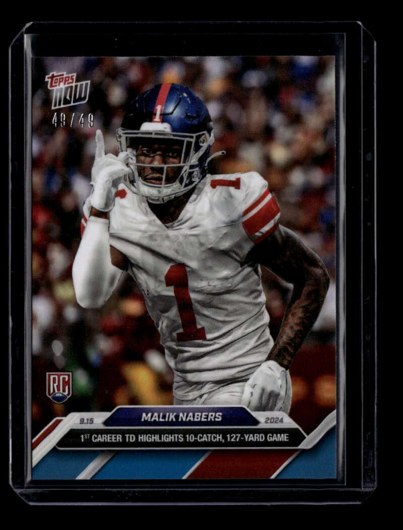 2024 Topps Now Blue 4 Malik Nabers Rookie 49/49