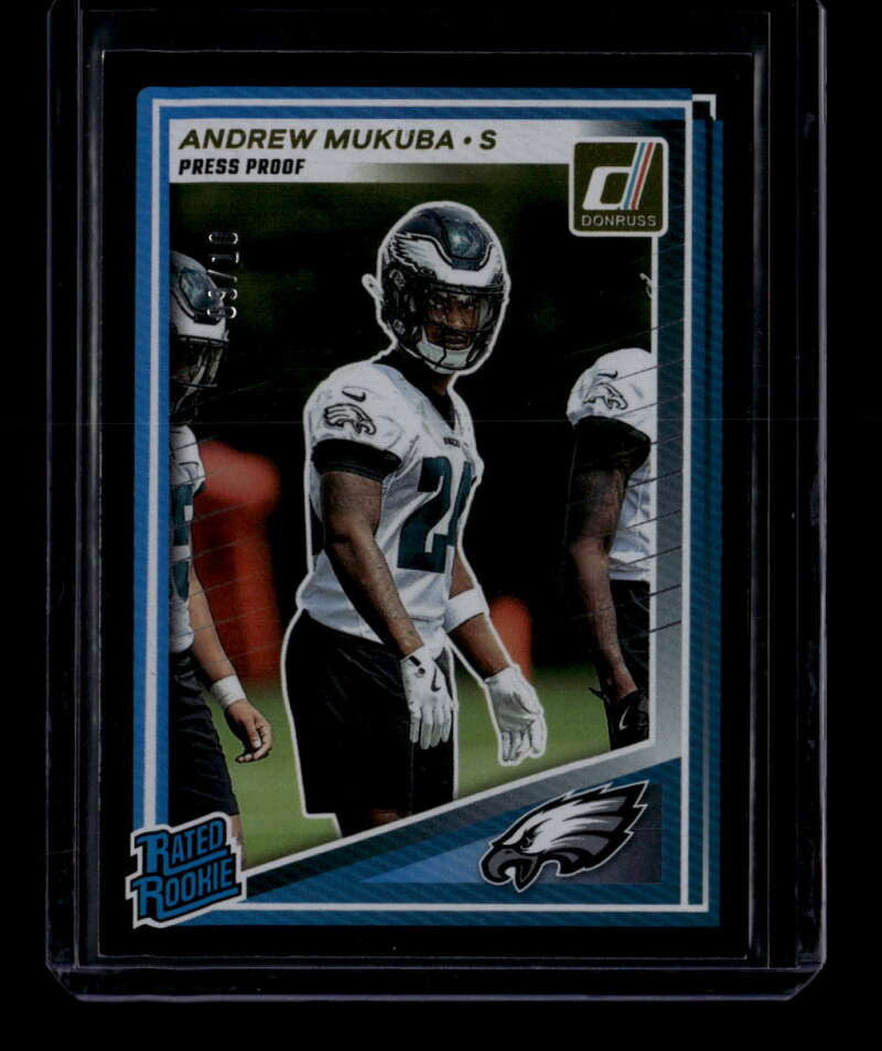 2025 Donruss Press Proof Black 380 Andrew Mukuba RR Rated Rookie 9/10