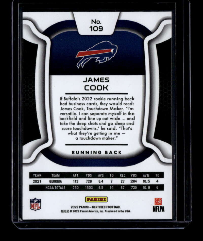 2022 Certified Mirror Green 109 James Cook Rookie 4/5
