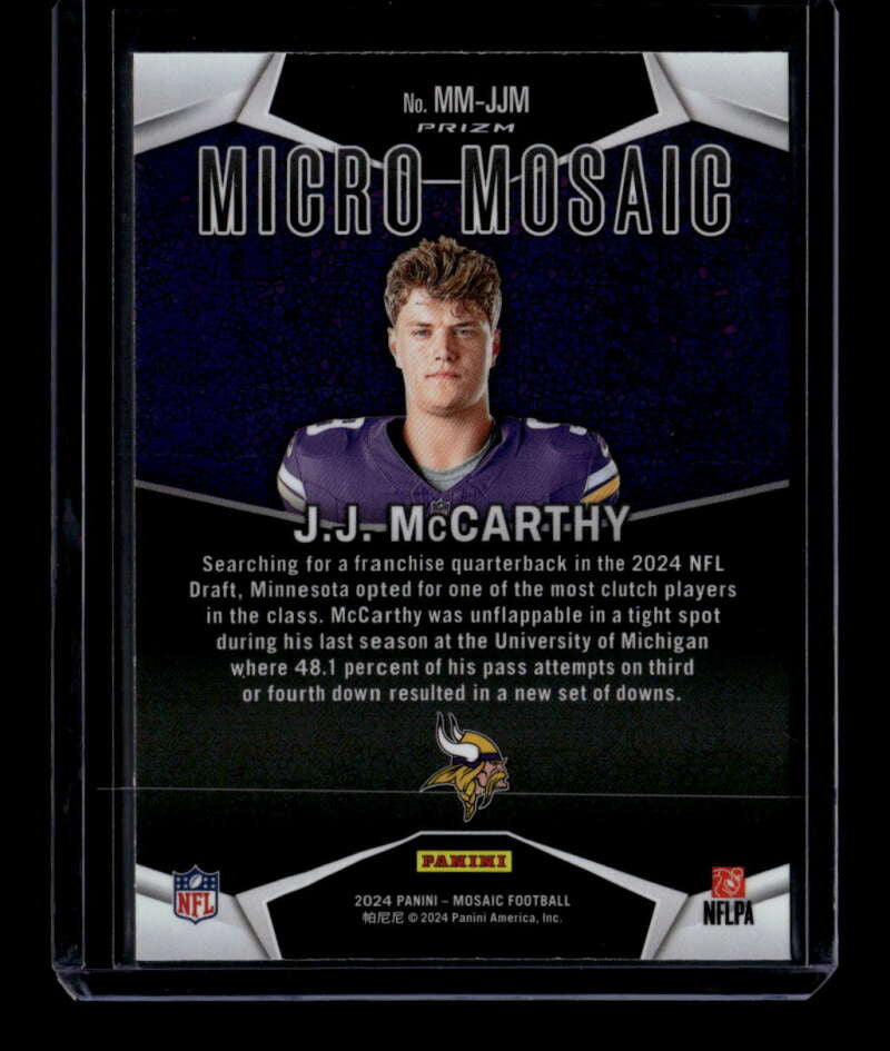 2024 Panini Mosaic Micro Mosaic 9 J. J. McCarthy Rookie