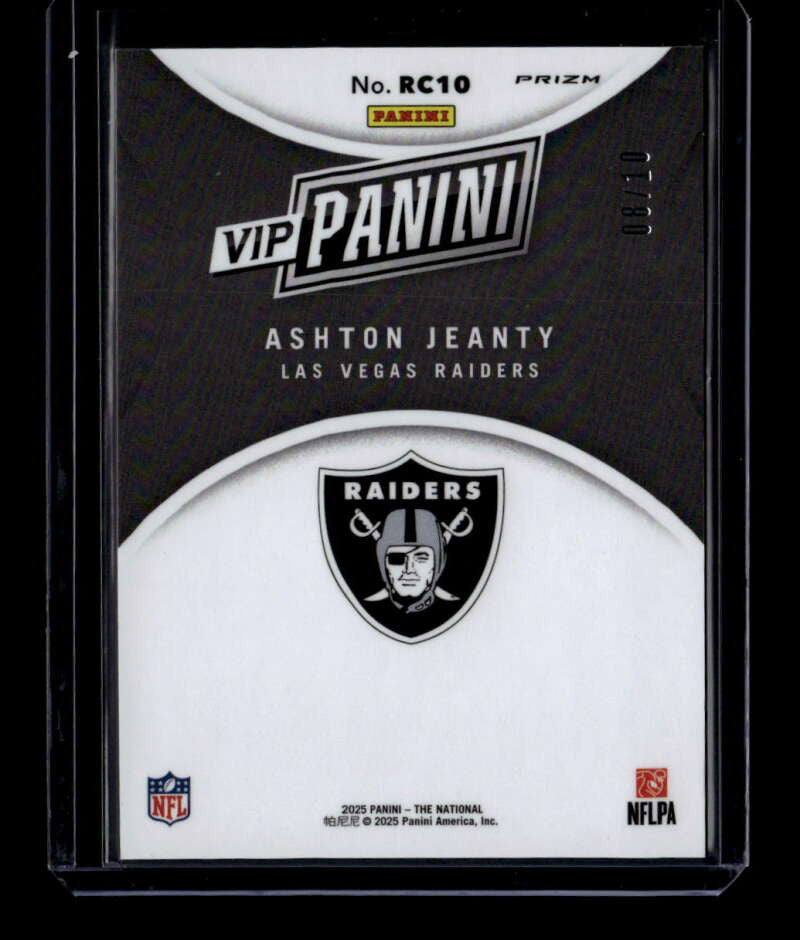 2025 Panini National Convention VIP Gold Packs rc10 Ashton Jeanty Rookie 8/10