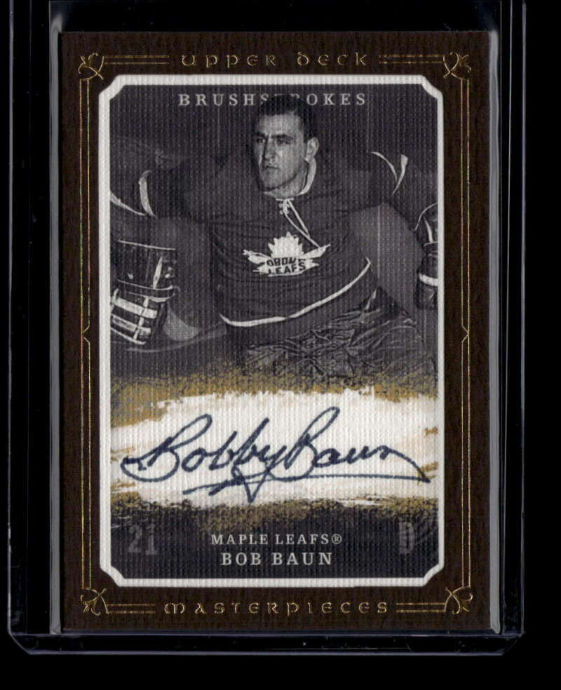 2008-09 UD Masterpieces Brushstrokes Brown MBBO Bob Baun Auto