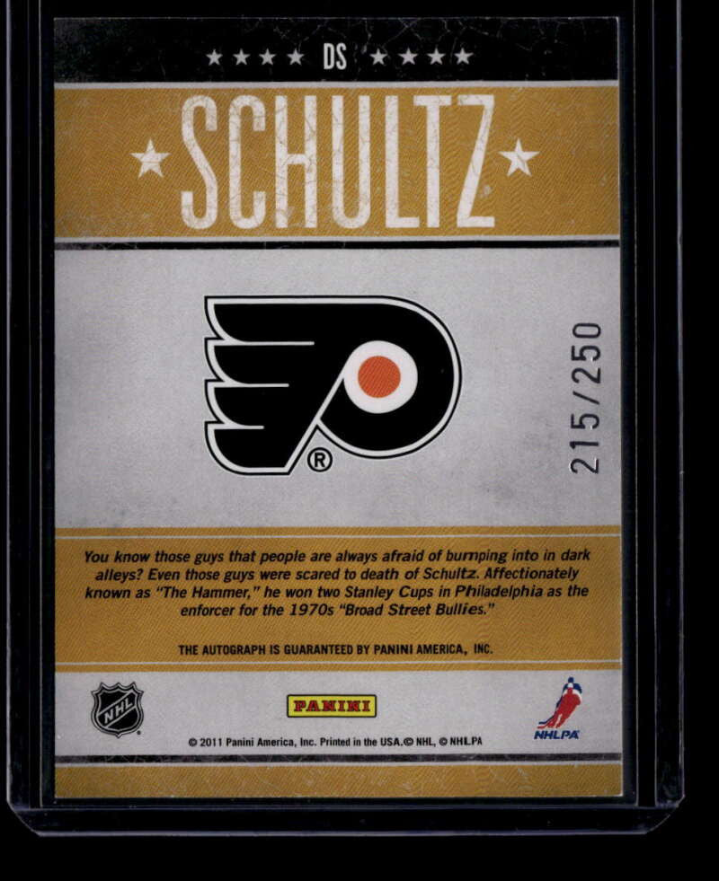 2010-11 Pinnacle Tough Times Autographs DS Dave Schultz Auto 215/250
