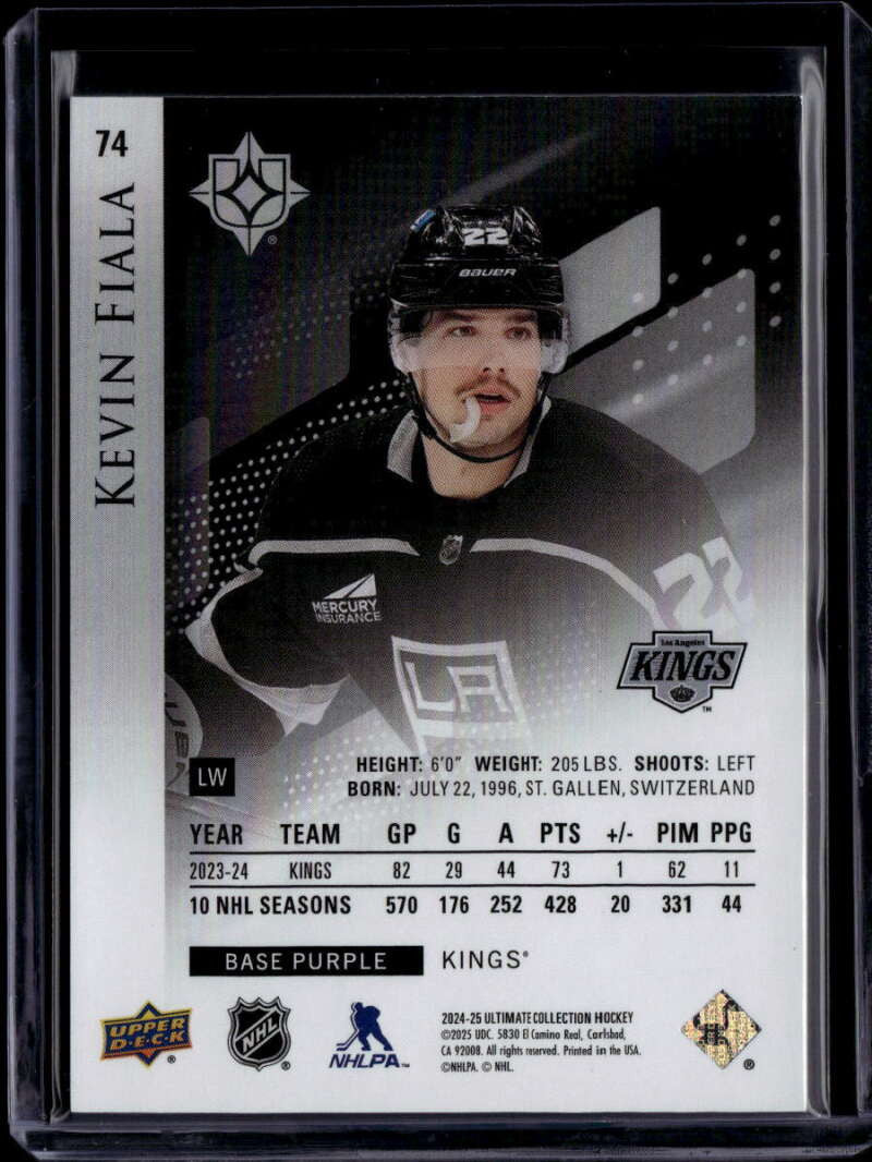 2024-25 Ultimate Collection Purple 74 Kevin Fiala 23/35
