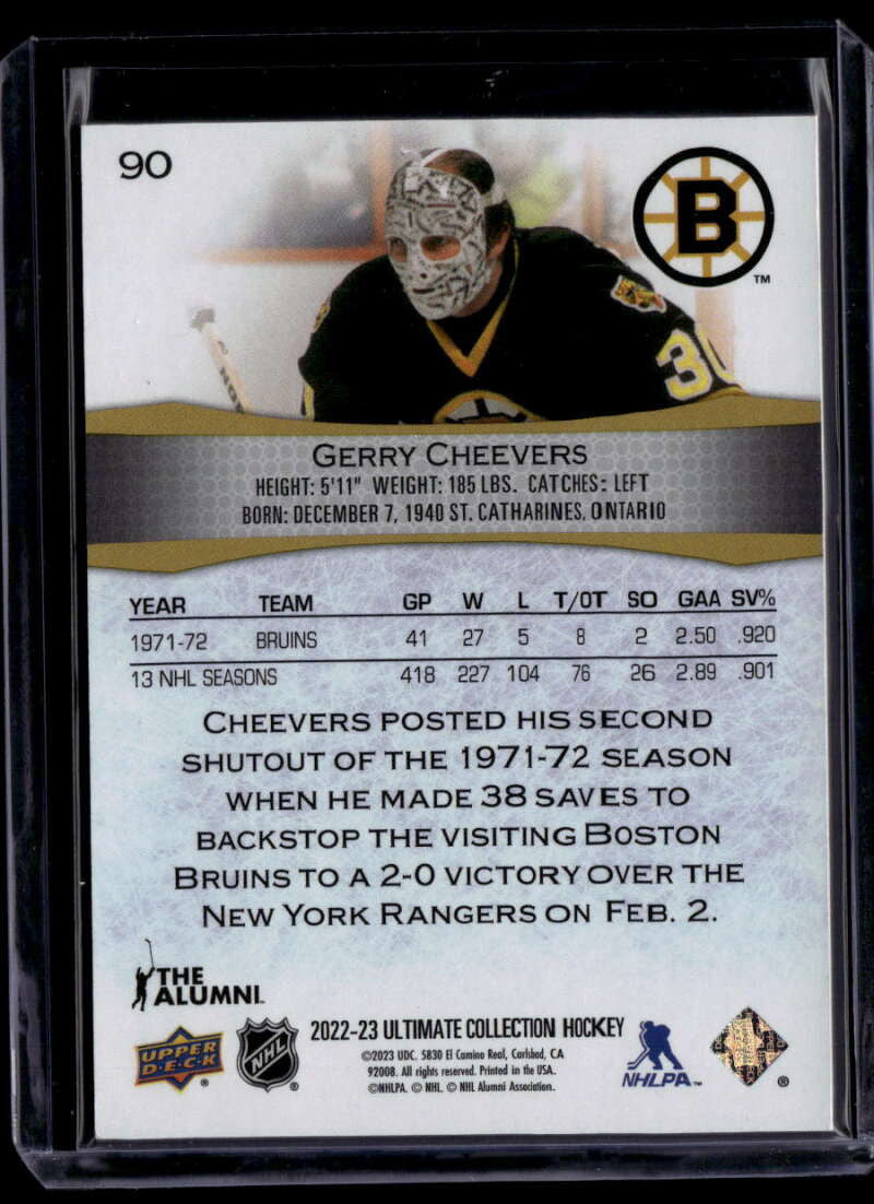 2022-23 Ultimate Collection Blue 90 Gerry Cheevers 92/99