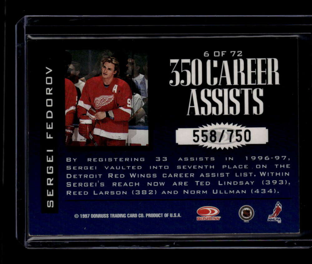 1997-98 Donruss Limited Fabric of the Game 6 Sergei Fedorov S 558/750 Star