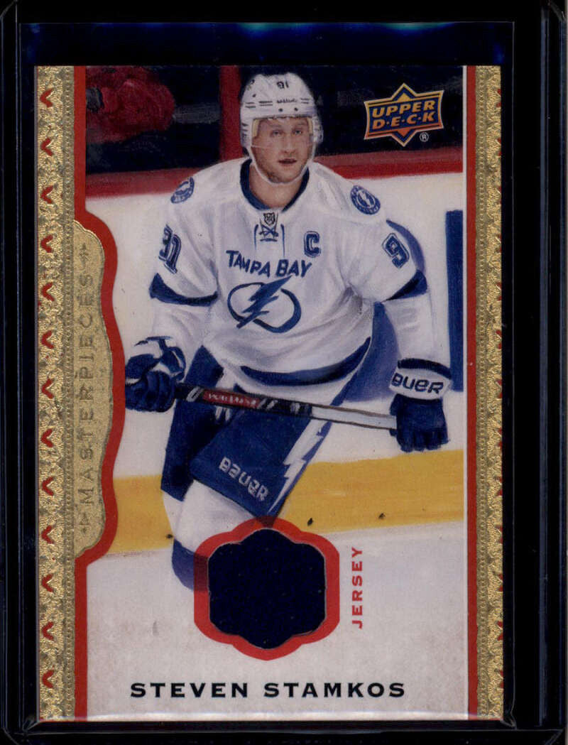 2014-15 UD Masterpieces Memorabilia Framed Red Cloth Steven Stamkos Jersey 8/85