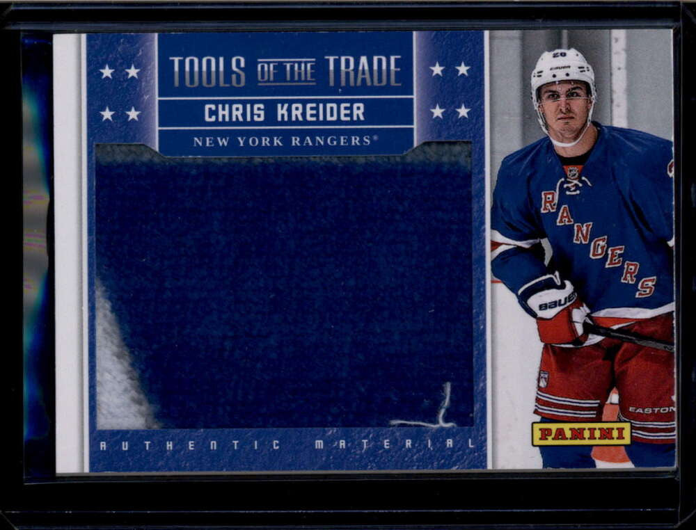 SOLD 175885 2012-13 Panini Tools of the Trade Materials Chris Kreider Black Friday RC Towel