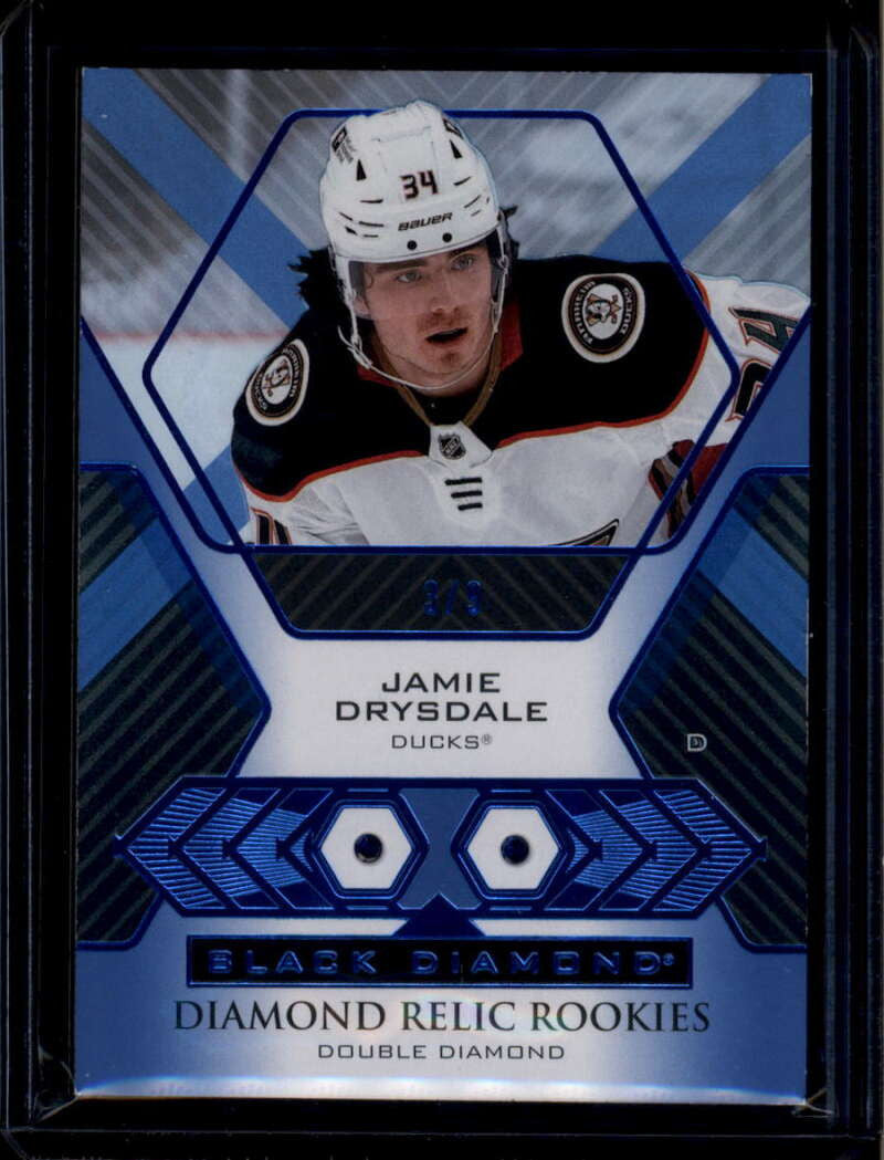 2021-22 Black Diamond Relics Sapphire BDRJD Jamie Drysdale Dual Rookie 3/9