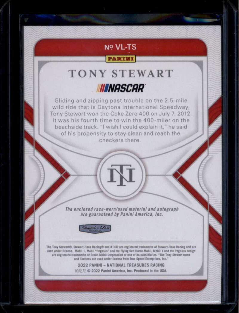 2022 National Treasures Victory Lane Signature Tony Stewart Sheet Metal Auto 1/1