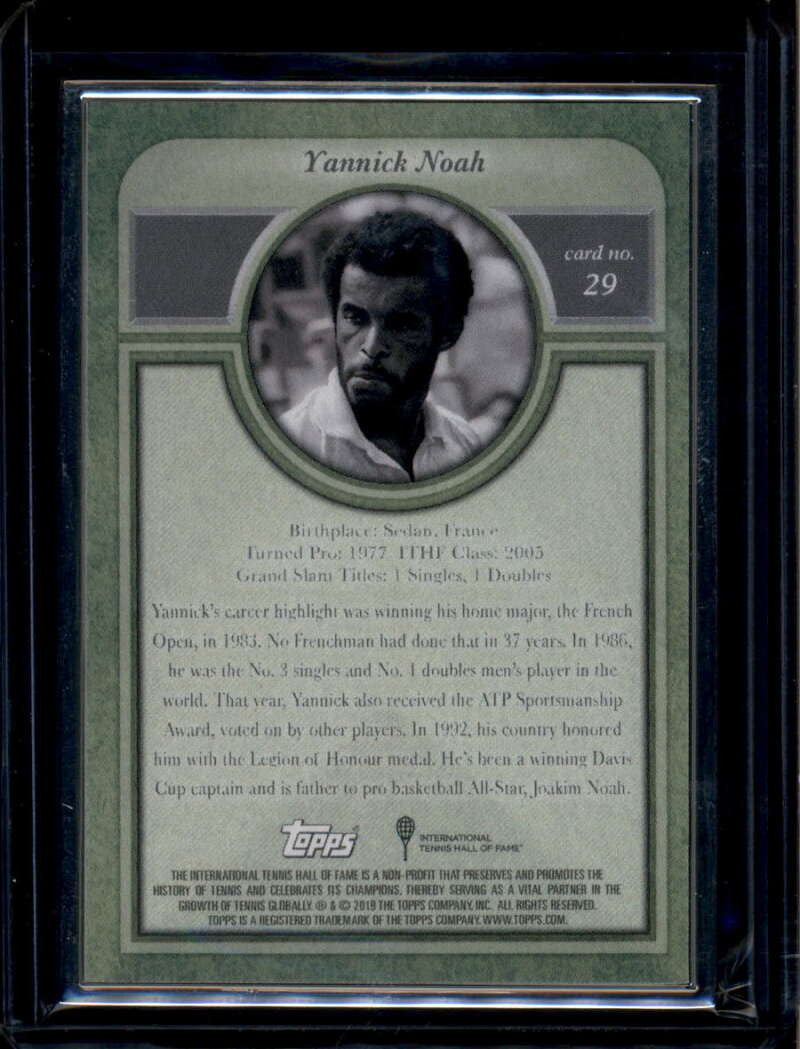2020 Topps Transcendent Tennis Hall of Fame Collection 29 Yannick Noah 13/50