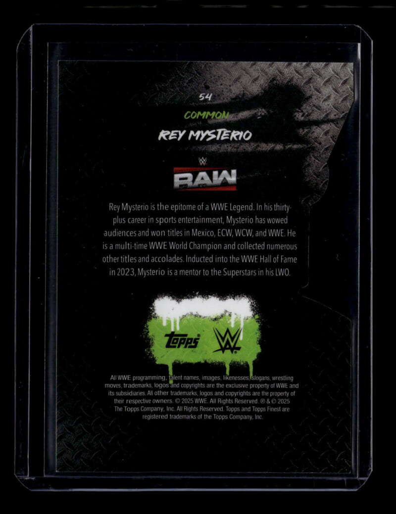 2025 Finest WWE Die-Cut Refractor 54 Rey Mysterio C 58/99 Common