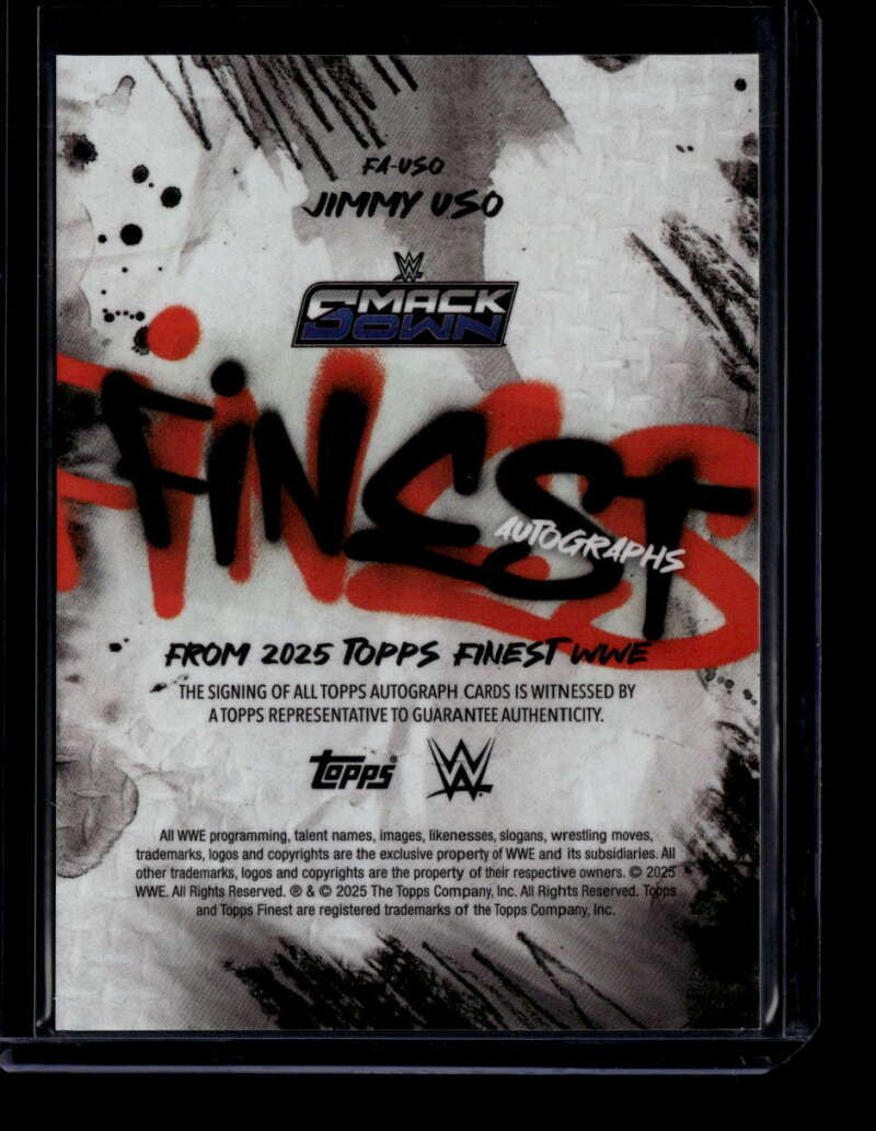 2025 Finest WWE Finest Autographs Gold Refractor FAUSO Jimmy Uso Auto 9/50