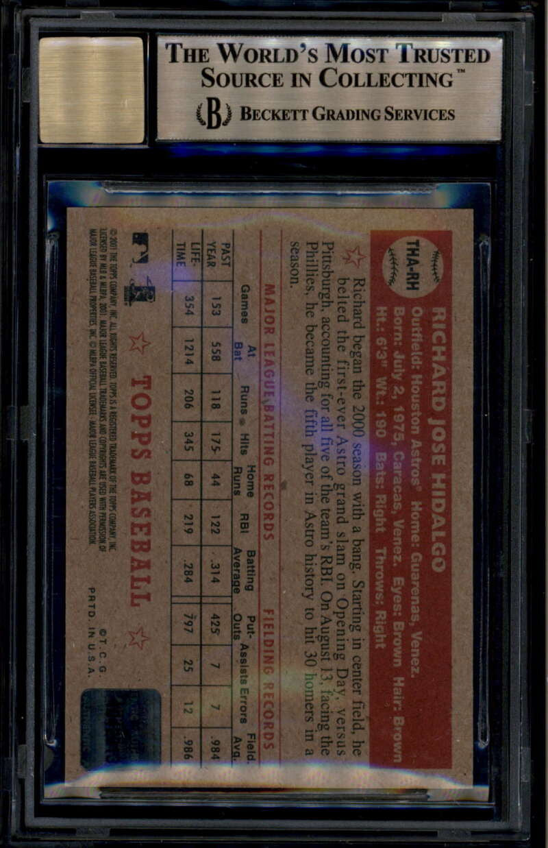 2001 Topps Heritage Autographs THARH Richard Hidalgo Auto BGS 9.5 GEM MINT 10