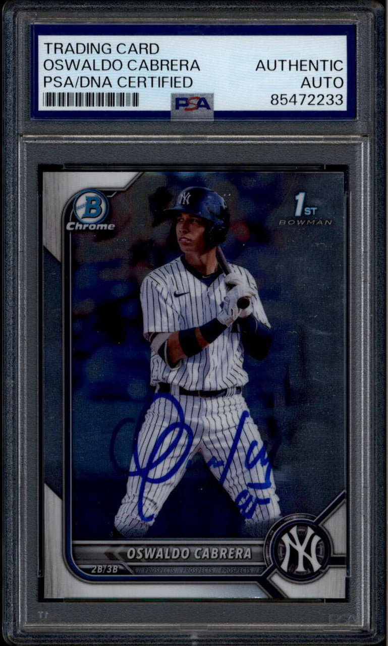 2022 Bowman Chrome Oswaldo Cabrera RC PSA/DNA Certified Authentic Auto 85472233