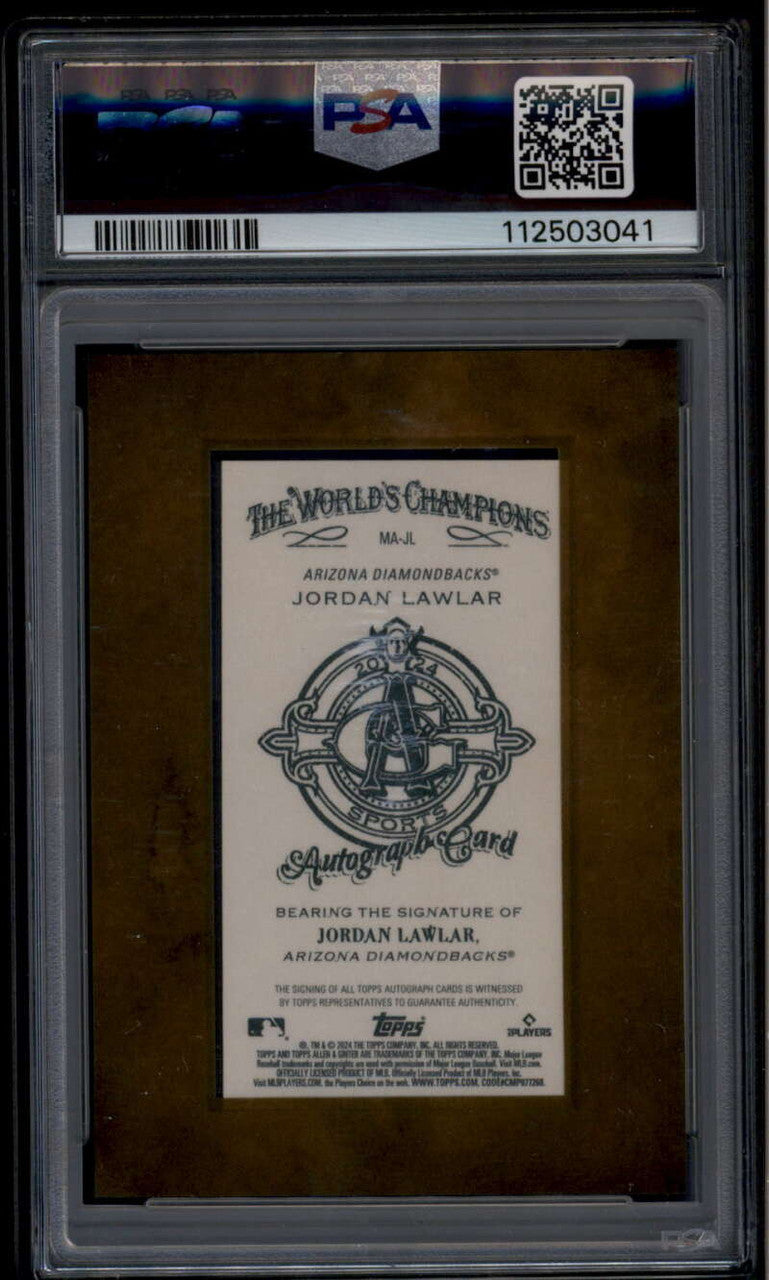 SOLD 175936 2024 Topps Allen and Ginter Framed Mini Autographs Jordan Lawlar RC Auto PSA 10