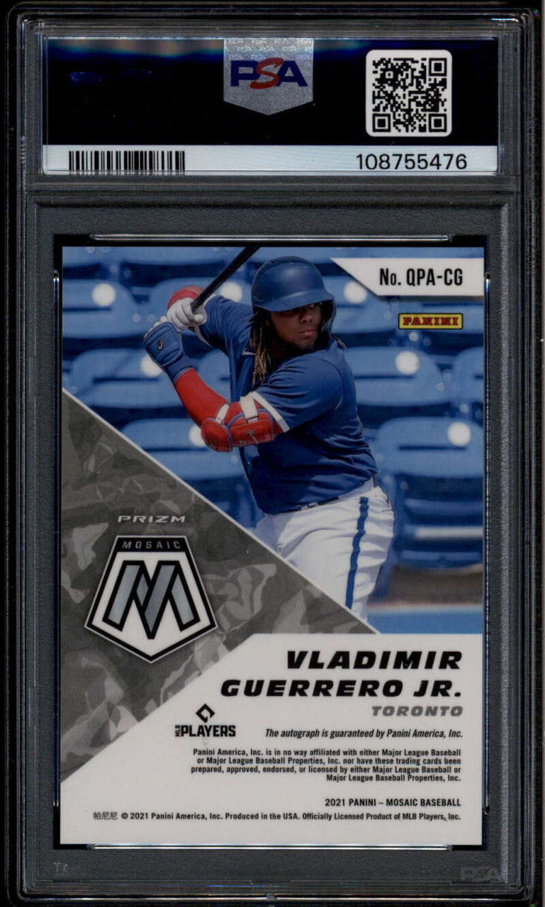 2021 Panini Mosaic Quick Pitch Autographs 80 Vladimir Guerrero Auto PSA 10 GEM