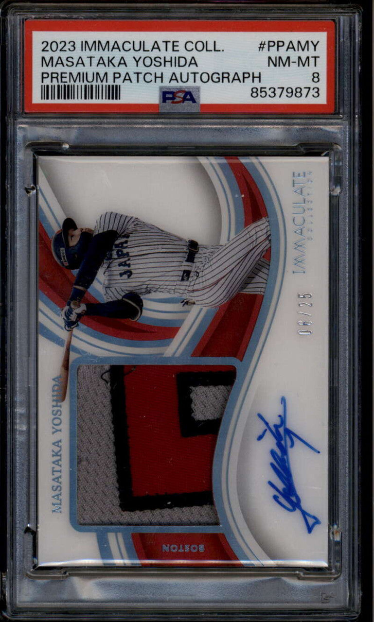 2023 Immaculate Premium Autographs 7 Masataka Yoshida RC Patch Auto 6/25 PSA 8