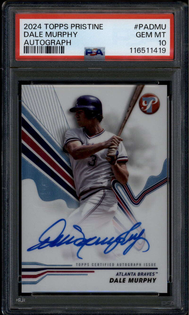 2024 Topps Pristine Autographs PADMU Dale Murphy Auto PSA 10 GEM MT